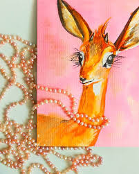 Tiny Stylish Lady Dik Dik Happy Art Art Painting