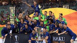 The europa league trophy itself is made from silver and it sits on a yellow marble plinth. Chelsea Lift The Europa League Cup As Hazard Scores Twice As Parting Gift Sports News Wionews Com