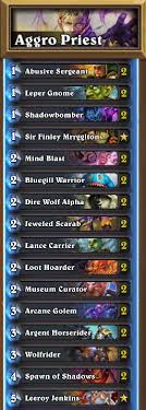 Aggro paladin is a relatively old archetype in hearthstone which allows paladin to take advantage of cheap minions and the powerful and aggressive class card divine favor.in standard, it relied on strong class cards like shielded minibot and muster for battle. Hearthstone Aggro Priest Deck Imgur