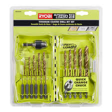 Ryobi Speedload Titanium Drill Bit Set 17 Piece Ar2074g The Home Depot Drill Bits Drill Bit Sets Drill