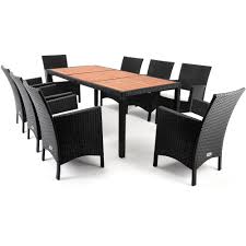 Havalance dining table and 8 chairs set. Poly Rattan Garden Furniture Dining Table Chairs Set 8 Seater Acacia Wood Outdoor Patio Conservatory Buy Online In Andorra At Andorra Desertcart Com Productid 48527382