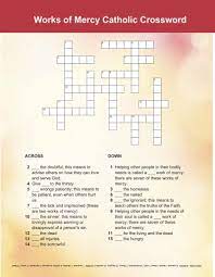 Works Of Mercy Crossword Corporal Works Of Mercy Works Of Mercy Spiritual Words