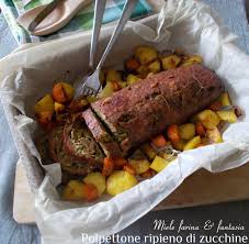.carbo polpettone senza farina polpettone senza formaggio polpettone senza glutine polpettone senza volendo si potrebbe aggiungere un pezzetto di formaggio per avere il cuore filante, ma in… Polpettone Senza Uova Ripieno Di Zucchine Miele Farina Fantasia Idee Alimentari Ricette Polpettone