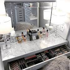 27 Cool Makeup Storage Ideas That Will Save Your Time Molitsy Blog Ikea Vanity Table Makeup Table Vanity Ikea Malm Dressing Table