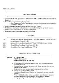 Mba Marketing Finance Resume Sample Doc 1 Resume