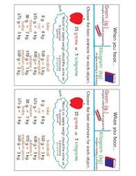 Anchor Chart Gram And Kilogram