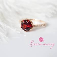 Natural Garnet Ring Silver 925 With 18k Rosegold Plated Natural Garnet Stone Size 8mm Check In Out On Www Rosea Garnet Ring Silver Garnet Stone Garnet Rings