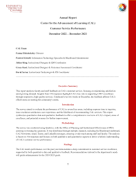 1 Annual Report Center for the Advancement of Learning (CAL) Customer  Service Performance December 2022