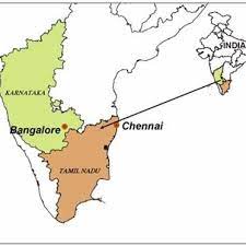 Bengaluru In India Map Map Of India Showing Location Of Bangalore And Chennai. | Download  Scientific Diagram