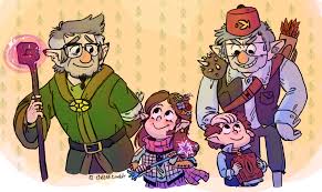 The Pines Family In Some Kind Of Fantasy Au With Pointy Ears I Just Love Drawing Pointy Ears Ouo Also M Gravity Falls Art Gravity Falls Au Gravity Falls