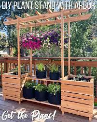 This diy plant stand is a lovely option for displaying climbers like the money plant. Diy Outdoor Plant Stand With Arbor The Handyman S Daughter