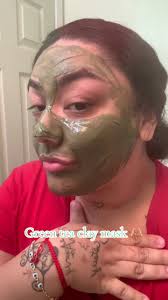 Evanhealy green tea clay mask💚 #skincare #skinmask #evanhealy  #evanhealyskincare #fyp #foryoupage