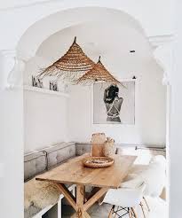 Pendentes Em Fibra Natural Casa Tres Chic Modern Farmhouse Dining Room Modern Farmhouse Dining Room Decor Dining Room Design Modern