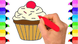 How To Draw A Cute Cupcake Draw A Birthday Cupcake Easy Drawing Tuto Easy Drawings Cute Cupcake Drawing Drawing Tutorials For Kids