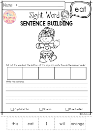 Sight Word Sentence Building Primer Sentences Kindergarten Sight Word Sentences Sentence Building