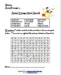 Learning Ideas Grades K 8 Sound Energy Word Search Puzzle Sound Energy Sound Word Search Puzzle