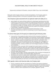 Usually, a written health and safety policy is displayed on a wall somewhere, as well as being on the company's computer server which can be accessed by a company's health and safety policy is not only a legal requirement, but is also an extremely useful document. Https Www Nornickel Com Files En Corporate Documents Constituent Documents Occupational Health And Safety Policy Eng Pdf