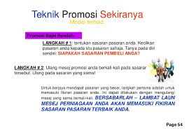 Kata kata adalah senjata utama dalam sebuah kegiatan promosi. Asas Pengurusan Pemasaran