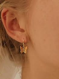 Round Decor Butterfly Drop Earrings 1pair Ear Jewelry Cute Earrings Women S Jewelry And Accessories