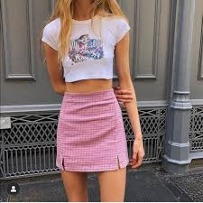 Black And White Brandy Melville Skirt Brandy Melville Pink Green Plaid Cara Skirt Fashion Inspo Outfits Aesthetic Clothes Fashion