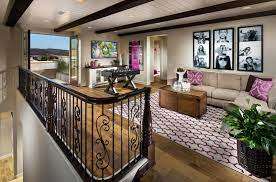 Host A Party In This Ideal Entertaining Space Equipped With A Gaming Area And Exquisite Balcony F Loft Decorating Ideas Upstairs Loft Room Living Room Upstairs