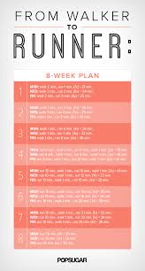 8 week plan to go from walking to running popsugar