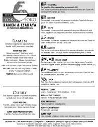 Online Menu of Yoko Yoko Ramen and Izakaya Restaurant, Bremerton,  Washington, 98337 - Zmenu