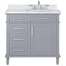 Home Decorators Collection Sonoma 36 In W X 22 In D Bath Vanity In Pebble Grey With Carrara Marble Top With White Sinks 8105100240 Home Depot Bathroom Vanity Home Depot Bathroom Home Depot Vanity