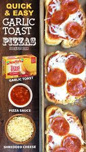 Quick Easy Mini Garlic Toast Pizzas The Lazy Dish Recipe Toast Pizza Quick Easy Family Dinners Dinner Recipes Easy Family