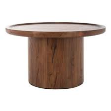 This short heighted coffee table has a narrow flat base that provides it a good stability on the ground. Round Wood Solid Wood Coffee Tables Accent Tables The Home Depot