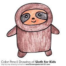 How to draw a cartoon sloth easy. Learn How To Draw A Sloth For Kids Animals For Kids Step By Step Drawing Tutorials