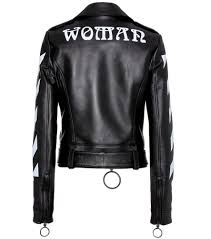 Off White Diag Leather Biker Jacket Off White S Diag Leather Biker Jacket Comes With The Label S Signa Off White Jacket Leather Jacket Style Leather Jacket
