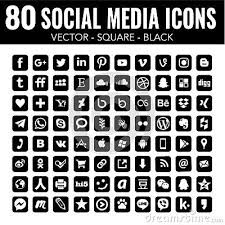 A Set Of 80 Premium Professional Flat Black Square Social Media Icons Carefully Designed Social Media Icons Social Media Icons Vector Black Social Media Icons