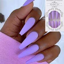 The shape, length and thickness are customizable to the style and design that the wearer really wants. 24pcs Nail Art Solid Color Fake Nail Matte Ballet Acrylic Nail Tips Press On False With Glue Coffin Full Cover Artificial Design False Nails Aliexpress
