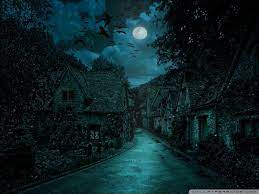 Dark Villa Night Forest Fantasy Village Beautiful Dark Art