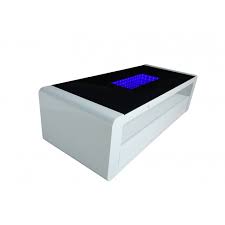 It can be used as a coffee table for a convenient surface. Matrix Black And White High Gloss Coffee Table With Blue Led Lighting