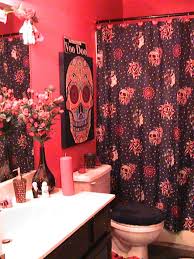 Day Of The Dead Bathroom Bathroom Red Bathroom Decor Gothic Bathroom
