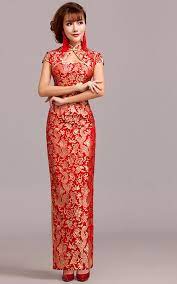 14 gold wedding dresses for the bride who wants to sparkle. Gold Dragon Red Brocade Long Mandarin Collar Chinese Bridal Dress Chinese Bridal Dress Wedding Dresses From China Dresses