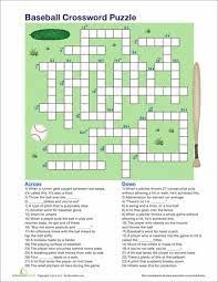 Baseball Crossword Education Com Crossword Puzzles Crossword Kids Crossword Puzzles
