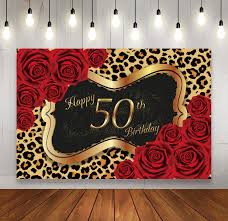 Amazon.com : Sexy Leopard Print red Rose Theme for Girl's Woman's 50th  Birthday Party Birthday Party Photography Background, Girl Party Banner  Dessert Table Decorated 4x6ft : Electronics