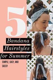5 Hairstyles With A Bandana For The Summer Bandanahairsyles Summerhair Summerhairideas Ha Curly Hair Styles Naturally Bandana Hairstyles Summer Hairstyles