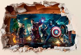 Marvel Avengers Wall Sticker 3d Boys Girls Bedroom Vinyl Wall Art Decal Vinyl Wall Art Bedroom Boy Girl Bedroom Vinyl Wall Art Decals