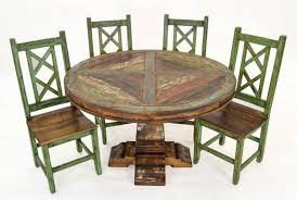 Rustic dining room tables and chairs. Lone Star Rustic Rustic Cabana Round Table Turquoise Chairs Free Delivery