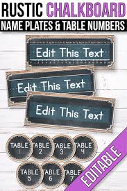 Free Editable Name Plates And Table Numbers The Clean And Simple Design Will Match Any C Chalkboard Classroom Chalkboard Classroom Decor Classroom Table Signs