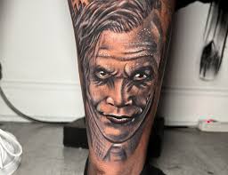 Portrait Tattoo of Heath Ledger As The Joker by Body Artist DB. Wyte