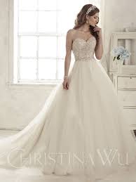 Christina Wu 15583 Wedding Dress Tulle Crystal Bodice Strapless Full Skirt Wedding Dress Necklines Wedding Dresses Sweetheart Neckline Wedding