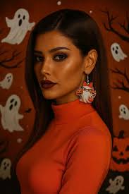 Blend Halloween fun with fashionable flair. Made from lightweight acrylic  with stainless steel earring hooks, they're comfortable for everyday wear  yet eye-catching enough for holiday events and parties. Whether you're  dressing up