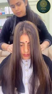 Prominent golden streaks + global + kera smoothening transformation., Book  your slot now., For bookings contact 8899274899, 9622240929, #jammu #makeup  #salon #makeupartist #hair #hairtransformation