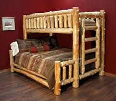 Rustic bunk beds twin over queen. Log Twin Over Queen Bunk Bed Log Bedroom Furniture Bed Bunk Beds