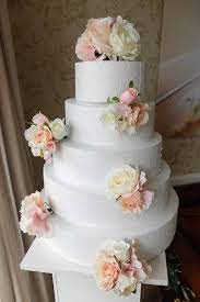 Pale Pink Peach And Ivory Silk Wedding Cake Flowers Silk Roses And Hydrangea Laurel Sil Silk Flowers Wedding Wedding Cakes With Flowers Elegant Wedding Cakes